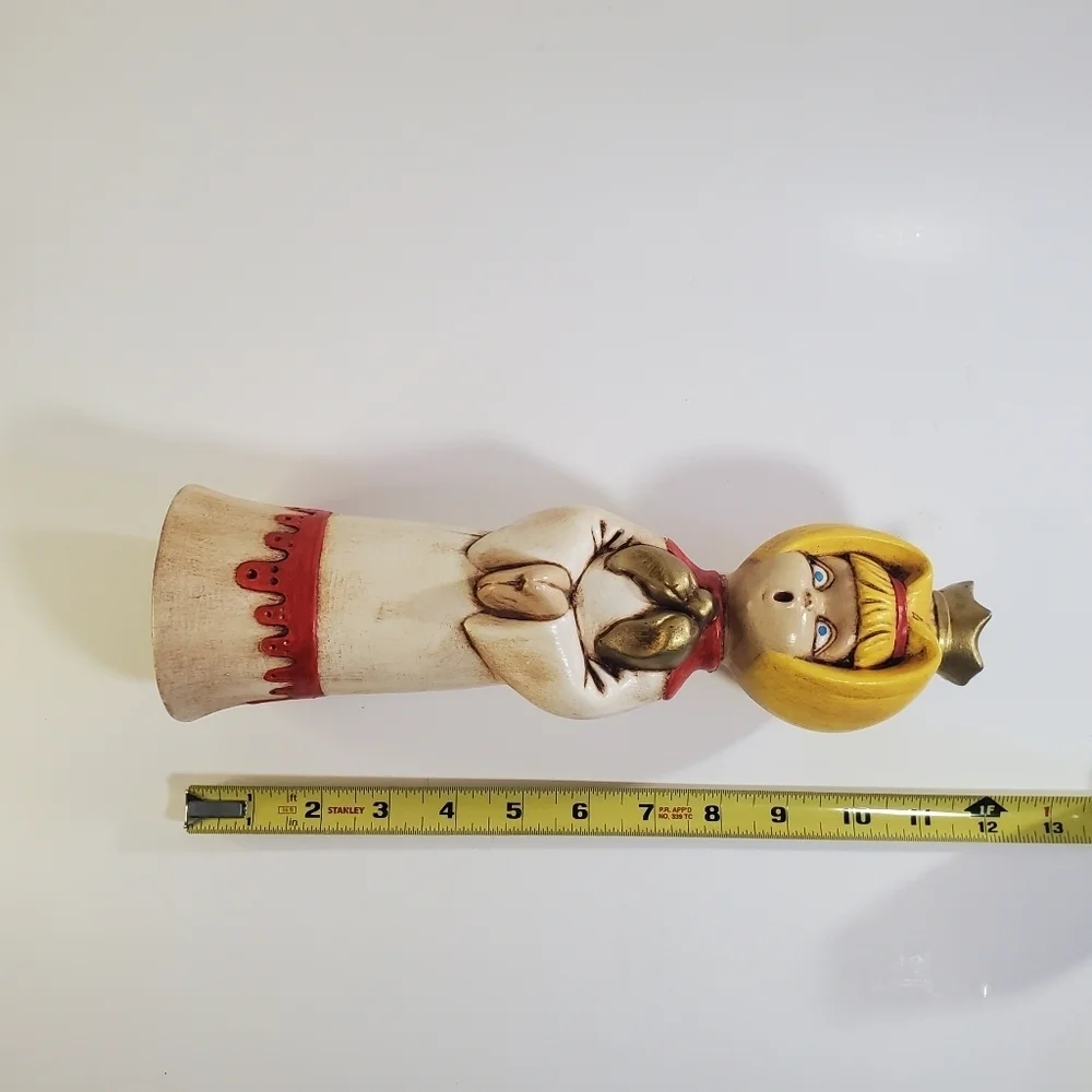 Vintage Ceramic Choir Girl Taper Candle Holder Christmas Figurine,  Candlestick